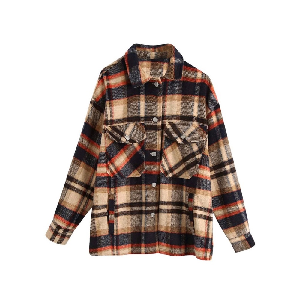 Plaid Flannel Overshirt Jacket